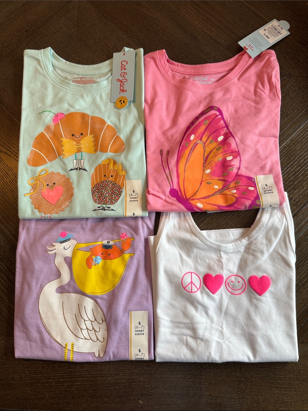 Cat & Jack Girls Tee & Tank Bundle Size Small (6/7) New NWT